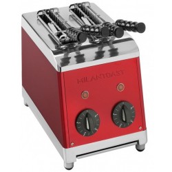 Milan Broodrooster tosti-apparaat met 2 sleuven rood | Incl. 2 Tangen | 1300W