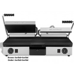 Milan Toast Contactgrill Gietijzer dubbel, geribd-geribd